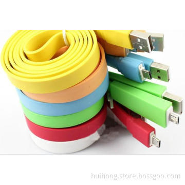 Micro Cable Lines Colorful Noodles Flat Chargiing Line